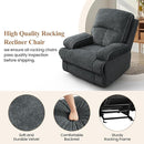 Nursery Rocking Chairs,Velvet Rocker Recliner Nursing Chair,Oversized Nursery Recliner Glider Chair with Extra Wide Footrest for Breastfeeding,Dark Grey by TinyTreasures Baby Boutique