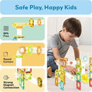 PicassoTiles 100pc Magnetic Marble Run Travel Size Tile Blocks Construction Kids Toy Set On The Go Mini Magnet Tiles Marbles Playset for Race Track Building Block STEM Learning Kit Boy Girl 3+ PTMG100 by TinyTreasures Baby Boutique
