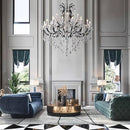 Large Black Crystal Chandelier Light Fixtures, 24 Lights Modern Crystal Chandeliers for Hotel, Lobby, Foyer, Entryway Hall, Staircase High Ceiling 50'' Chandelier 2 Layers by CozyNest Decor
