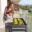 KING BIRD Raised Garden Bed with Legs Galvanized Elevated Planter Box for Backyard, Patio, Balcony, 33.9x17.7x31.5in, Dark Grey by GreenHaven Gardens