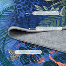 LIVEBOX Washable Jungle Animal Print 5x7 Blue Rug for Living Room, Non-Slip Kids Bedroom Rugs for Boy Playroom Kid Baby Room, Soft Stain Resistant Blue and Green Rug for Nursery Boy Dining