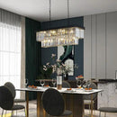 Crystal Chandeliers for Dining Room 11-Light Black Modern Chandelier Rectangle Contemporary Pendant Light Fixture for Kitchen Island Bar L33.5 Inch by CozyNest Decor