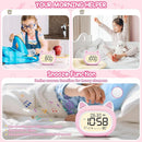 Kids Alarm Clock with Night Light for Kids, Small Digital Alarm Clocks for Bedrooms, Routine Builder, Cute Cat Alarm Clock with Sleep Training, Snooze, 12/24H, Date & Day, Temperature, USB Port by TinyTreasures Baby Boutique