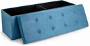 Sorbus Storage Ottoman Bench – Collapsible/Folding Bench Chest with Cover – Perfect Toy and Shoe Chest, Hope Chest, Pouffe Ottoman, Seat, Foot Rest, – Contemporary Faux Suede (Teal) by CozyNest Decor