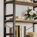 IRONCK Bookshelf, 31.5in Wide Shelf 6 Tier Bookcase, 110lbs/shelf Vintage Industrial Style Bookshelves for Bedroom, Living Room and Home Office, Industrial Brown by CozyNest Decor