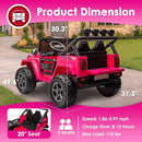 24V 2 Seater Ride On Truck with Remote Control 4WD Electric Car for Kids Ride On Car Battery Powered Ride On Toy Car with Music Player, LED Lights, Bluetooth, Rear Shock Absorber, Hot Pink by TinyTreasures Baby Boutique