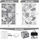 Pauwer Waterproof Outdoor Rug 6x9, Reversible Plastic Straw Patio Camping Rug, Indoor Outdoor RV Mat Carpet for Deck, Camper, Porch, Balcony, Backyard, Picnic, Floral Grey by GreenHaven Gardens