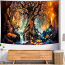 Delur Magical Forest Tapestry Fantasy Tree of Life Fairy Tale Enchanted Mystical Forest Tapestry Psychedelic Nature Landscape Wall Hanging Headboard for Bedroom Living Room Home Decor (51.2" x 59.1") by CozyNest Decor