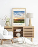 HesenDot Natural OAK Wood Framed Pennsylvania Wall Art,12x16in Appalachian Mountains Scenery Canvas Wall Print,Classic Urban Landmark Wall Decor for Living Room, Bedroom,Office Gallery Set of 1 by CozyNest Decor