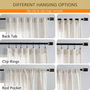 MYSKY HOME Country Curtains for Sliding Glass Door, Back Tab Semi Sheer Curtain Panels Extra Long Floor Length Drapes 108 Inches for Living Room Linen Texture Soft Touch, 100x108 Inch, Linen, 1 Piece