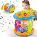Baby Toys 6 to 12 Months - Musical Rotating Light Up Infant Toys, Early Learning Toys Baby Crawling Drum Toy, Tummy Time Educational Sensory Baby Girl Gifts for Toddlers 1 2 3 Years Old by TinyTreasures Baby Boutique