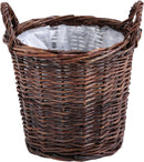 Handwoven Red Willow Planter Basket with Waterproof Liner – Natural Brown Decorative Flower Pot Holder for Indoor Use - Small Size (Inner Top Ø 7", Inner Height 5.9") by CozyNest Decor