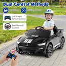 Costzon Ride on Car, 12V Licensed Ford Mustang Shelby GT500 Kids' Electric Vehicles w/Remote Control, USB Port, Radio, Music, Player, High Low Speed & Soft Start, Racing Kids Car for Toddler (Black) by TinyTreasures Baby Boutique