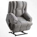 Dual Motor Power Lift Recliner Chair with Massage and Heat for Elderly People, Infinite Position, Light Grey Recliner Chair, Chenille Fabric Lift Chair by CozyNest Decor