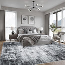 9x12 Area Rug Living Room Rug: Washable Modern Abstract Soft Thin Rug Indoor Floor No Slip Stain Resistant Carpet for Bedroom Dining Room Farmhouse Nursery Home Office - Dark Black by TinyTreasures Baby Boutique