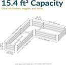 Sunnydaze 11.75" H Raised Metal Garden Bed - Galvanized Raised Garden Bed Outdoor for Vegetables and Flowers - Brown - L-Shaped by GreenHaven Gardens