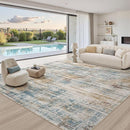 Area Rug for Living Room: 8x10 Washable Neutral Abstract Modern Soft Rugs Non Slip Indoor Floor Stain Resistant Large Carpet for Bedroom Dining Room Office Nursery - Blue Brown by TinyTreasures Baby Boutique