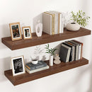 Floating Shelves - 2 Large Wall Mounted Shelves with Invisible Brackets, Long Walnut Wood Floating Wall Shelf for Living Room, Bedroom, Kitchen (36" W x 9" D x 1.5" H) by TinyTreasures Baby Boutique