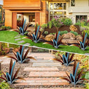 DIY Metal Agave Plant Art Yard Tequila Art Sculpture, Tequila Rustic Garden Sculpture Statue Outdoor Decor,Agave Metal Plants for Yard, Garden Lawn Ornaments (9 Leaves -Blue) by GreenHaven Gardens