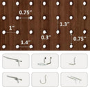 6 Panel Pegboard Room Divider, 5.6Ft Pegboard Display Folding Privacy Screens, Wood Room Divider Peg Board Display Freestanding for Trade Show Craft Show Home Wall Organizer, Brown by CozyNest Decor