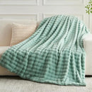 NEWCOSPLAY Faux Fur King Blanket Sage Green Bubble Blanket Thick Warm Soft for Couch Sofa Bed 550GSM (New Sage Green, King(90"x110")) by CozyNest Decor