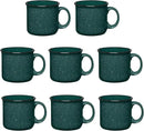 Set of 8 Ceramic Campfire Mugs – 15 Oz, Green – Coffee & Tea Cups for Home, Work, Travel, Camping – Customizable, Great for DIY, Events, Companies by CozyNest Decor