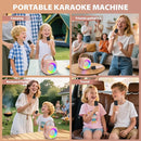 Mini Karaoke Machine for Kids Adults, Portable Bluetooth Speaker with 2 Wireless Microphones, Microphone and Speaker Set with Disco Light for Home Party Christmas Birthday Gift for Girls Boys by TinyTreasures Baby Boutique