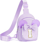 Gifts for Girls, Girls Birthday Gift Girl Gift Trendy Stuff | Purple Letter Small Sling Bags for Little Girl Kids Cross Body Belt Bag Sling Bag Birthday Gifts for Sister Daughter (Purple I) by TinyTreasures Baby Boutique