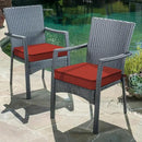 LVTXIII Patio Chair Cushions 19"x19"x3", Water-Repellent Outdoor Seat Cushions for Patio Furniture, Square Chair Pads with Ties for Home Garden Decoration, Set of 2, Brick Red by GreenHaven Gardens