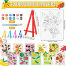 Blosssound 10 Set Pre Printed Canvas Pre Drawn Canvas Painting with Easel Kits 5" x 7" Outline Painting Panels for Beginners, DIY Craft Project, Party Favor, Home Decors(Fruit) by TinyTreasures Baby Boutique