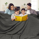 PHF 100% Cotton Waffle Blanket Oversized King 120"x120", Lightweight Breathable Extra Large 10'x10' Summer Blankets for Bed, Giant Big Luxury Aesthetic Woven Bedding for Home Decor, Charcoal Grey by CozyNest Decor