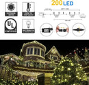 weillsnow 66 FT 200 LED Warm White Christmas Lights,Plug in Waterproof String Lights,8 Lighting Modes with Memory for Outdoor Indoor Garden Tree Christmas Party Decorations(Warm White) by GreenHaven Gardens