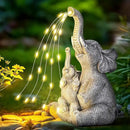 GIGALUMI Solar Garden Outdoor Statues for Women, Mom, Grandma. Elephant Figurine Housewarming and Birthday Gifts Outdoor Statue Light Decor Ornament for Backyard, Patio, Balcony, Lawn, Pond by CozyNest Decor