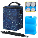 Breastmilk Cooler Bag with Ice Pack Fits 4 Bottles Up to 9 Ounce - Insulated Baby Bottle Cooler for Nursing Moms on the Go with Strap by TinyTreasures Baby Boutique