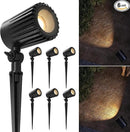 Sunco 6 Pack Garden Tree Flag Lights Outdoor [Luces para Jardin], LED Low Voltage Scope Spotlight with Connectors, 10W, Selectable CCT 2700K/4000K/5000K, 12V-24V, Beam Angle Adjustable, IP65 ETL by CozyNest Decor