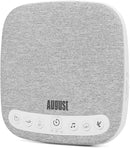 Portable White Noise Sound Machine - August SE160 - Calming, Ambient Sleep Therapy - 14 Soothing Sounds for Babies, Children, Adults - Sleep Aid with Timer - 60-Hour Battery - USB-C Charging - White by TinyTreasures Baby Boutique
