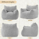 Giant Bean Bag Chairs for Adults Teens, Large Bean Bag Sofa Chairs with Filling Comfy Fuzzy BeanBag Chair with Armrests for Bedroom Living Room Reading (Light Gray, Large) by CozyNest Decor