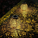2 Pack Outdoor Solar Lantern Lights, Waterproof Tabletop LED Moroccan Lanterns, Hanging Metal Decorative Garden Lights for Patio, Lawn, Porch, Backyard by GreenHaven Gardens