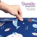 GROW WILD Blue Ocean Baby Crib Sheets for Boys (3 Pack) - Jersey Knit Fitted Sheet (52" x 28"), Toddler Bedding Set & Baby Boy Crib Bedding Set, Turtles and Sea Animals Theme by TinyTreasures Baby Boutique