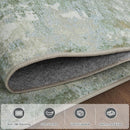 Runner Rug for Hallways Kitchen 2'6"x8' Washable, Non Slip Carpet 8ft Area Rugs Entryway Rubber Backed 8 Feet Neutral Abstract Modern Low Pile Indoor Green by TinyTreasures Baby Boutique