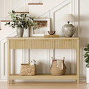 Lulive 51" Fluted Console Table for Entryway, Entryway Table with 3 Wooden Drawers, Farmhouse Behind Sofa Table for Living Room, Hallway, Couch, Foyer by CozyNest Decor