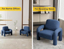 Modern Sherpa Accent Chair, Teddy Upholstered Arm Single Sofa, Cozy Fluffy Reading Chair for Living Room, Bedrooms, Corner (Navy Blue) by CozyNest Decor
