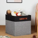 HNZIGE Storage Baskets for Organizing, Set of 4, Square Fabric Storage Cubes Bins 13 x 13, Collapsible Black Storage Bins for Shelves, Closets, Nursery, Home, Office (Black&Grey) by TinyTreasures Baby Boutique