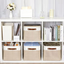 DULLEMELO Fabric Storage Bins for Laundry, Home, Foldable Storage Baskets for Shelves, Toys, Collapsible Storage Bins for Office, Closet,Bedroom(White&Khaki,15"x11"x9.5",4-Pack) by TinyTreasures Baby Boutique