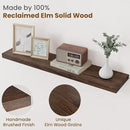 Floating Shelves for Wall Decor, 8 Inch Deep Rustic Solid Elm Wood Floating Shelves Wall Mounted, Wall Shelves with Invisible Bracket for Living Room Bathroom Bedroom Kitchen, 36 Inch Set of 2, Walnut by CozyNest Decor