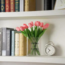 20pcs Pink Artificial Tulip Fake Flower 12.9 Inch Spring Mother's Day Easter Gift for Home Kitchen Wedding Decoration by CozyNest Decor