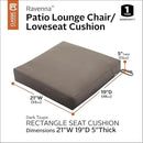 Classic Accessories Ravenna Water-Resistant 21 x 19 x 5 Inch Patio Seat Cushion, Dark Taupe, Patio Loveseat Cushion by GreenHaven Gardens