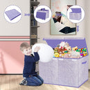Toy Storage Bins,Large Toy Box Chest with Lids,Foldable Stuffed Animal Toy Organizers and Storage with Sturdy Handles for Kids,Girls,Boys,Nursery,Playroom 24.5"x13"x16" (Purple) by TinyTreasures Baby Boutique