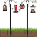 Ottsuls Bird Feeder Pole, 2 Pack 92 INCH Double Shepherds Hooks for Outdoor, with 5 Base Prongs Heavy Duty Tall Garden Planter Hooks for Hanging Flower Basket, Lantern, Hummingbird Feeder by GreenHaven Gardens