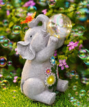 Solar Funny Elephant Statue for Garden: Outdoor Sculptures with Ball Lights and Butterfly Clearance Lawn Ornaments Yard Porch Patio Balcony - Gifts for Mom Grandma by GreenHaven Gardens